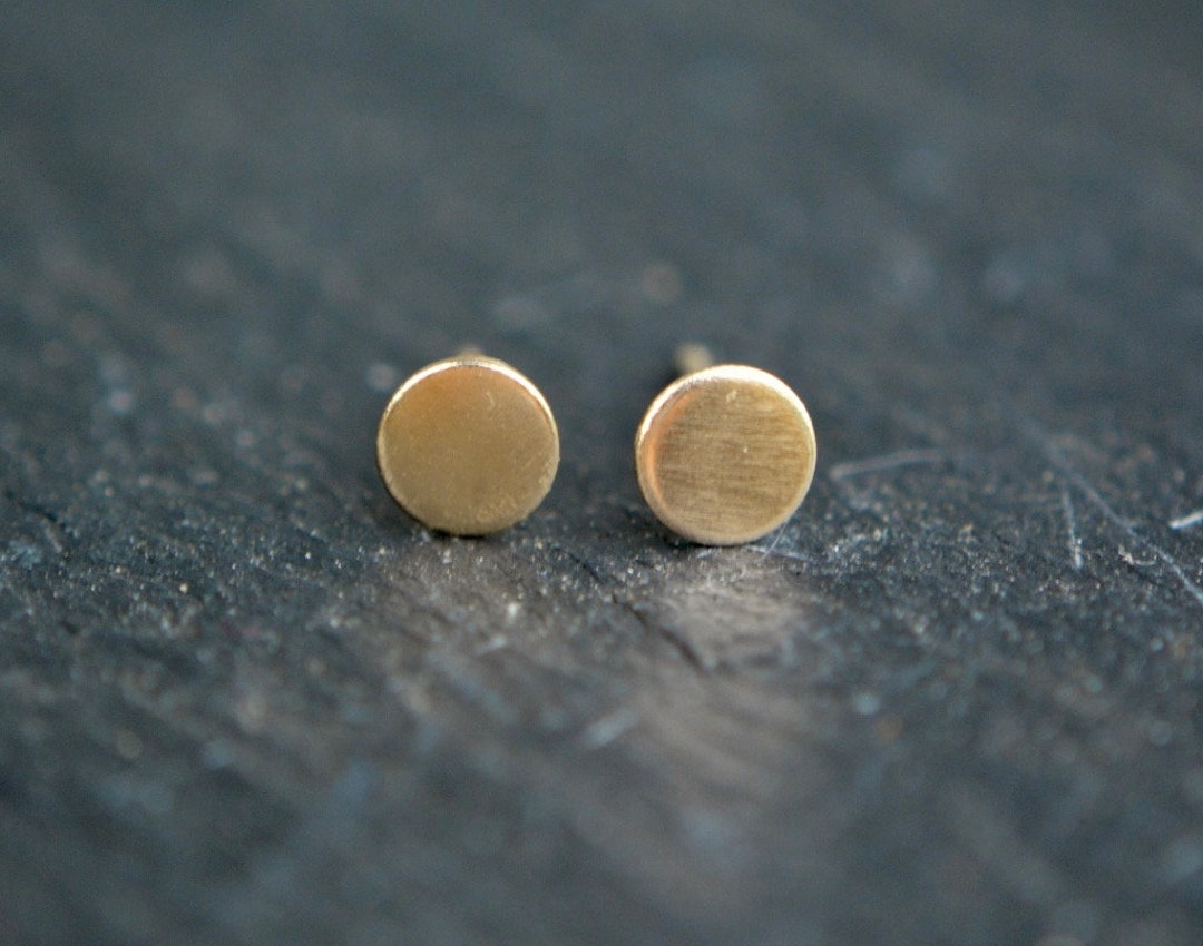 Circula Yellow Gold & Silver Stud Earrings
