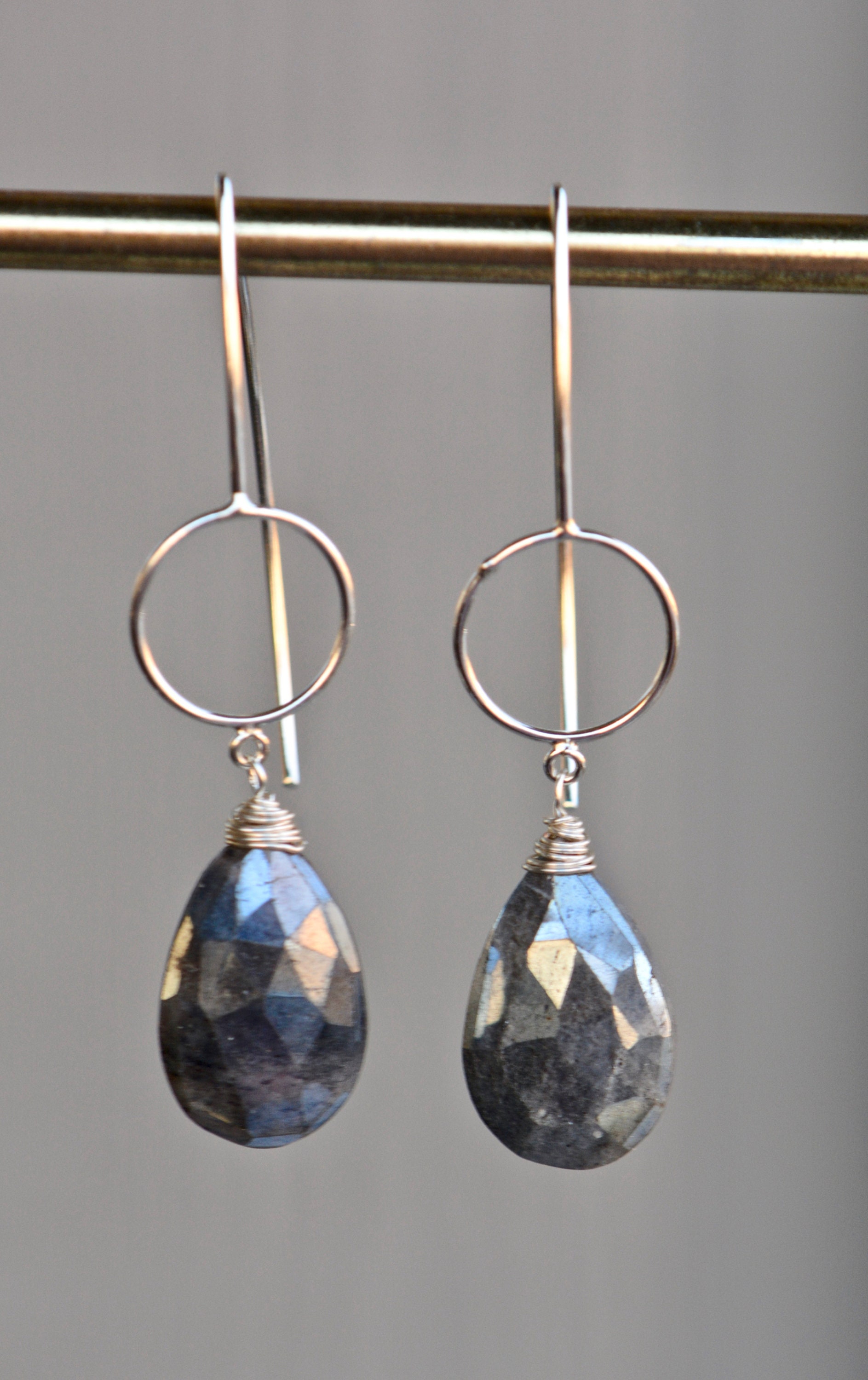 Sterling Silver Gray Stone Earrings Grey Gemstone Drop Earrings Long Dangly Earrings Statement Earrings Handmade Jewelry Gift for Mom Etsy UK