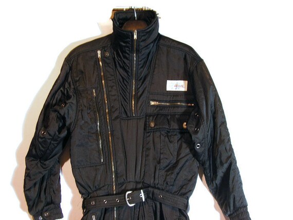 Black Ski Suit Retro Ski Suit Man's Ski Suit Man's