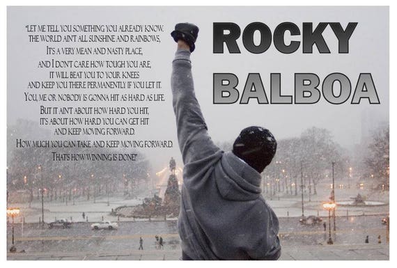 Rocky Balboa Quote V3 Poster Printed on Premium Glossy Photo | Etsy