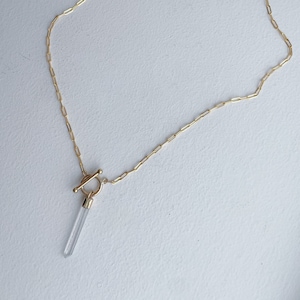 Raw crystal quartz necklace, quartz crystal boho necklace, raw stone pendant, 14k gold filled handmade necklace, crystal talisman pendant