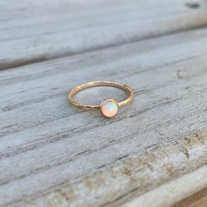 Opal gold ring, silver stacking ring, sterling silver, opal bezel ring, minimalist ring, gemstone ring, Solitaire ring, 14k goldfilled