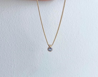 Tanzanite Solitaire Necklace: 14k Gold Filled Gemstone Choker