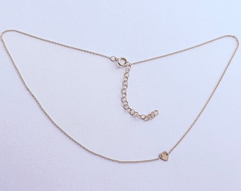 Textured heart necklace, simple heart choker, 14k gold filled heart necklace, tiny heart necklace, minimalist, dainty choker