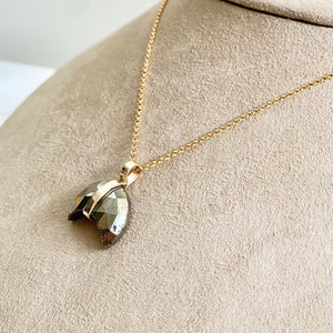 Crescent moon pyrite necklace , pyrite necklace, 14k gold filled necklace, moon necklace, layering necklace