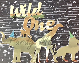 Wild One Cake Topper, First birthday cake topper, Custom Cake Topper, Birthday Cake Topper, gold foil Cake Topper,