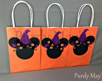 Minnie Mouse Halloween Goodie Bags, Halloween, Treat Bags, Halloween Party Favor Bags, Halloween Party Supplies, Halloween Party