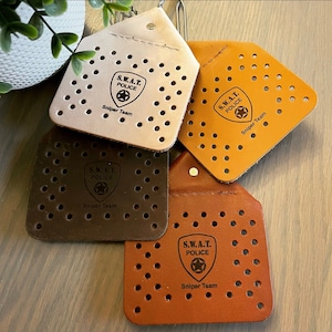 Leather fly swatter // heavy duty // laser engraved // S.W.A.T. Police