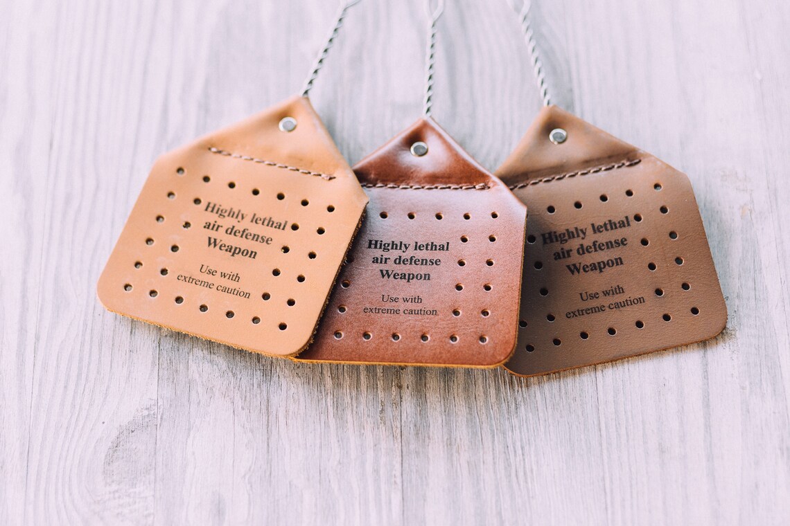 Leather Fly Swatter With Stainless Steel Handle Etsy