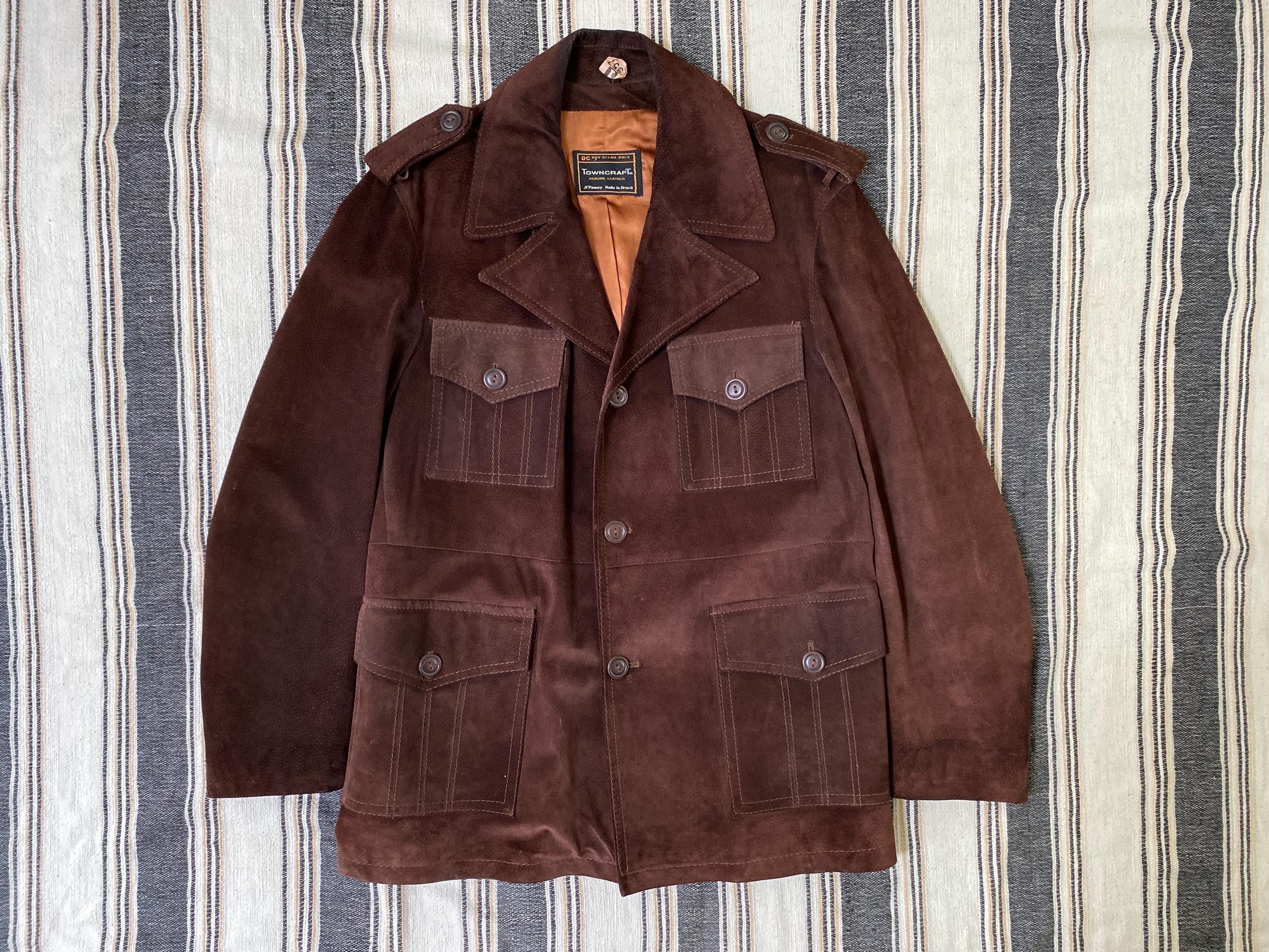 JCPenneyスエードジャケット 44R, Brown Suede JC Penney's Jacket - Etsy