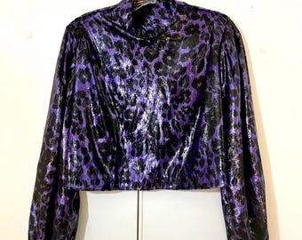 Purple leopard blouse