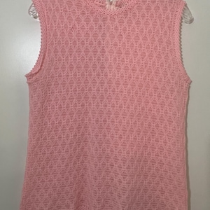 sheer pink lacy tank top
