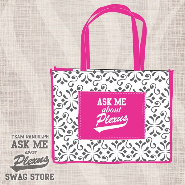 Plexus Shopping Bag, Plexus Bag, Non Woven Tote, Plexus Tote, AskMeAboutPlexus Tote, Pink Plexus Bag, Plastic Tote, Grocery Style Bag