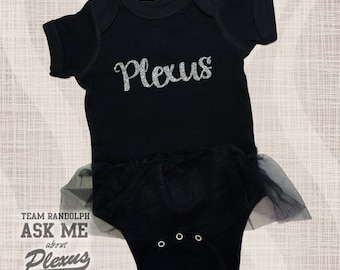 Plexus Onesie, CUTE Glitter Plexus Tutu, Baby Plexus, Silver Glitter Plexus, AskMeAboutPlexusSwag, Plexus Apparel