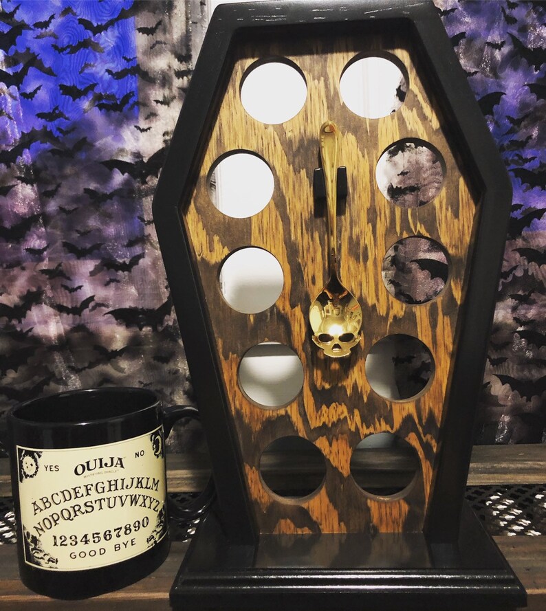 Coffin Shaped K Cup Pod Holder With Skull Spoons