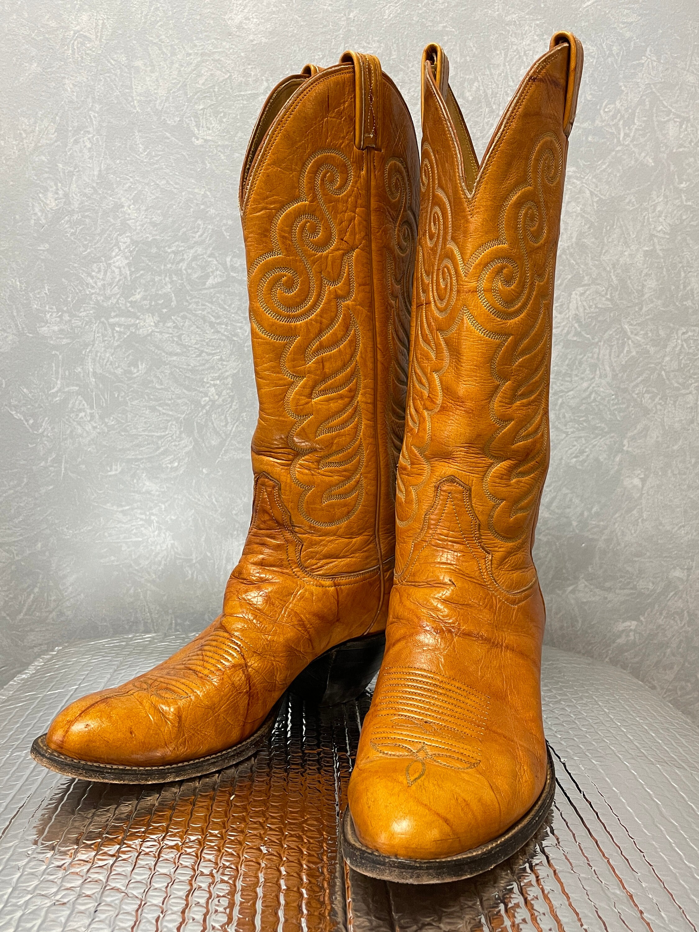 Tony Lama Size 10 D M // Vintage Western Cowboy Boots// Black - Etsy