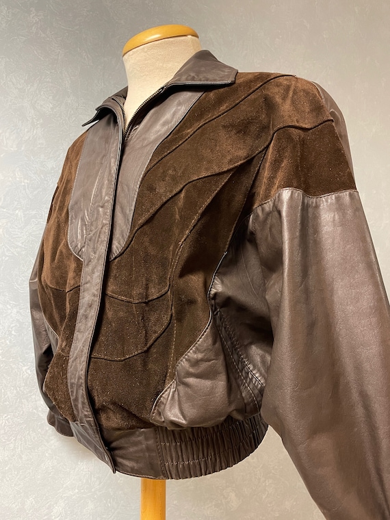 Bat Wing Leather and Suede Jacket // Made in Argentin… Gem