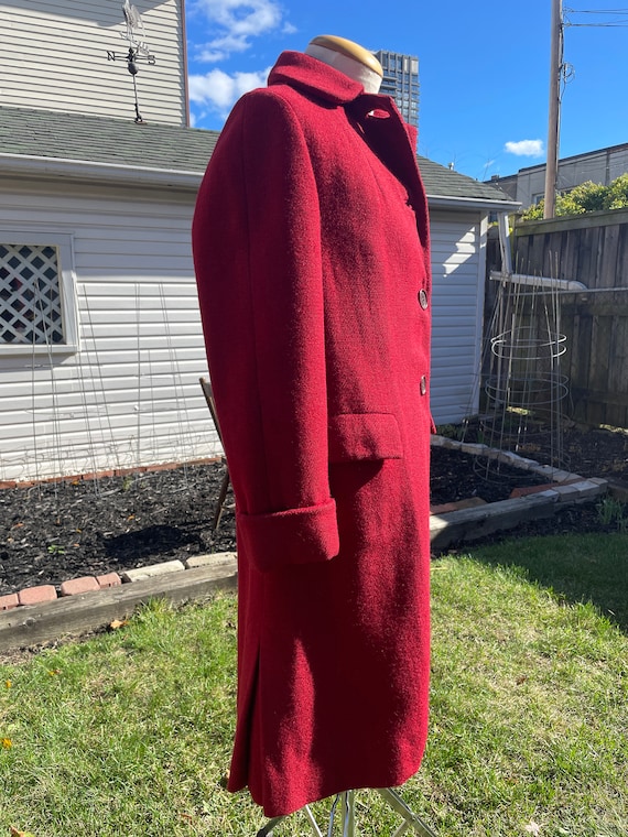 Amazing Red Vintage Harris Tweed Coat Size S // R… - image 3