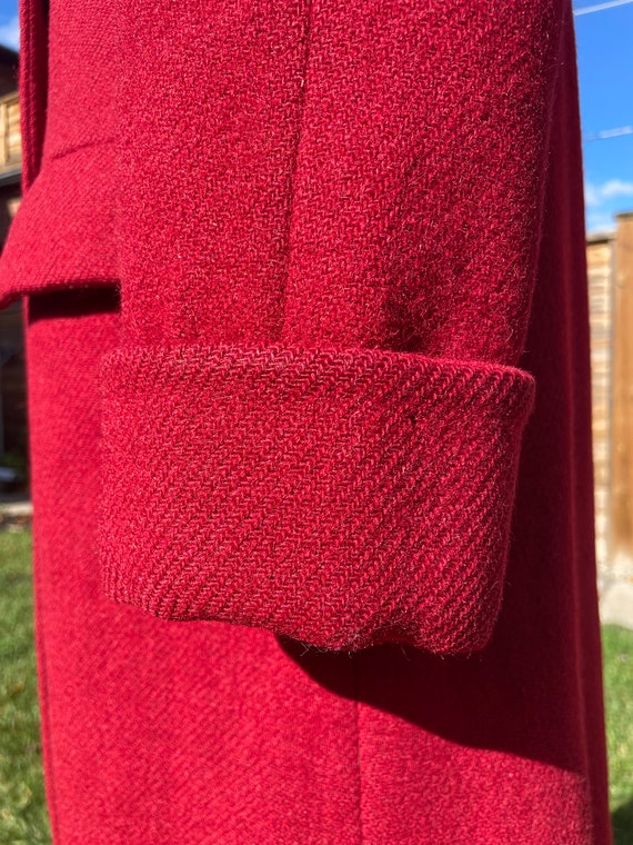 Amazing Red Vintage Harris Tweed Coat Size S // R… - image 6