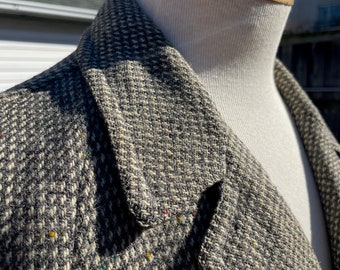 Harris Tweed Topcoat Size 44-46 Top Coat // MCM // Greys and Mustard Filaments