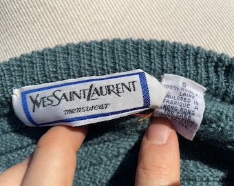 Yves Saint Laurent Wool Sweater size small-medium // Dusty Robin Blue