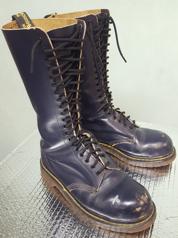 Blue Doc Martens Size 8M 9.5 W // Steel Toe MIE // Made in England