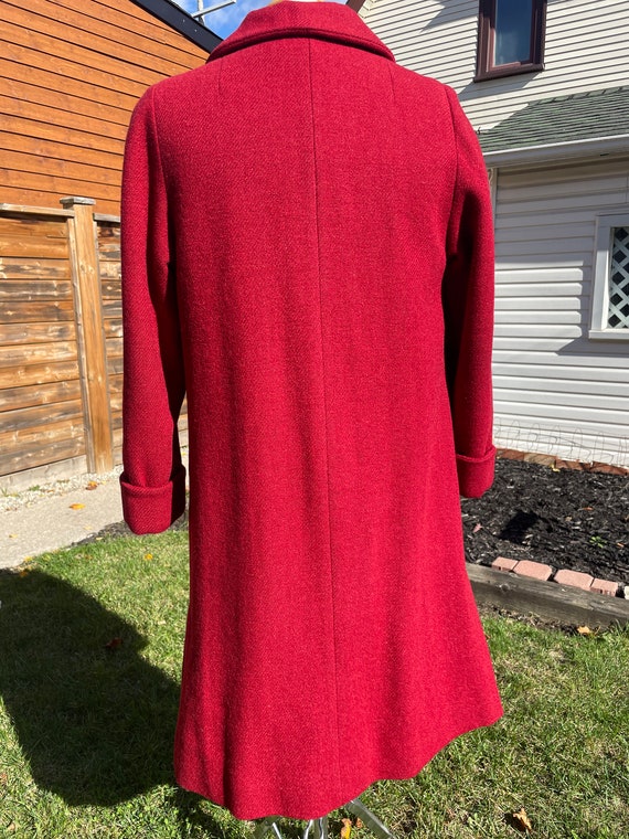 Amazing Red Vintage Harris Tweed Coat Size S // R… - image 7