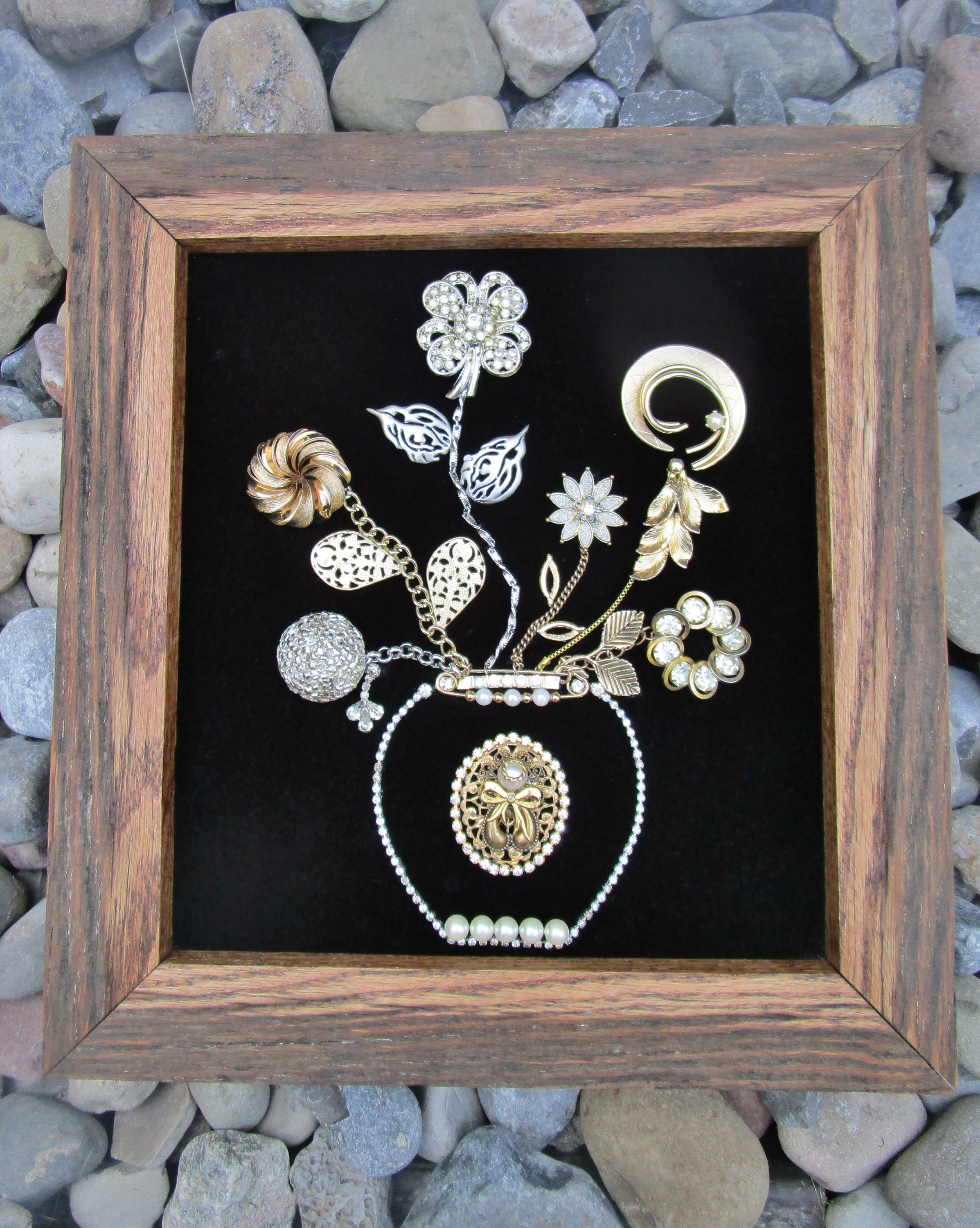 Floral Framed Jewelry Art Jewelry Wall Art Home & Wall Etsy