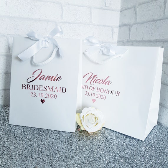 Personalised Gift Bag Luxury White Gift Bag With Ribbon Etsy UK