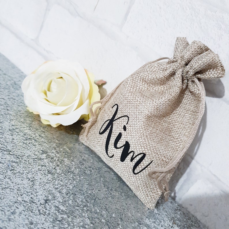Personalised small hessian bag Personalised mini canvas Etsy