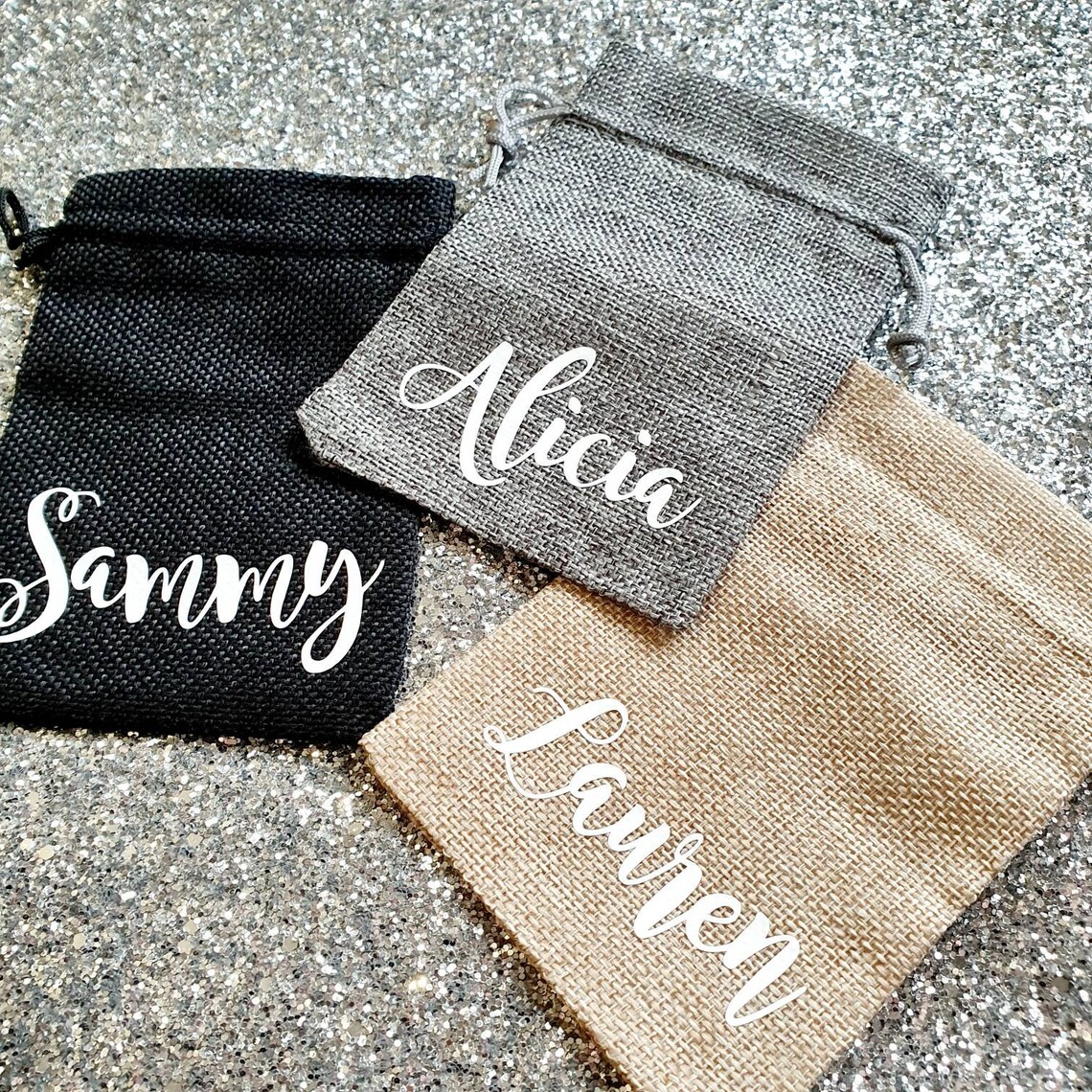 Personalised small hessian bag Personalised mini canvas Etsy