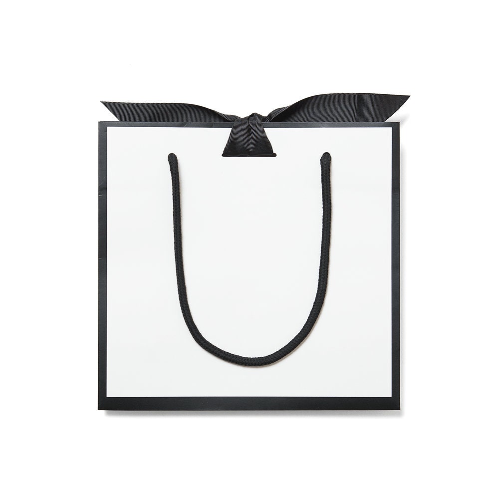 Plain Black and White Gift Bag Luxury Blackedge Gift Bag With Etsy UK