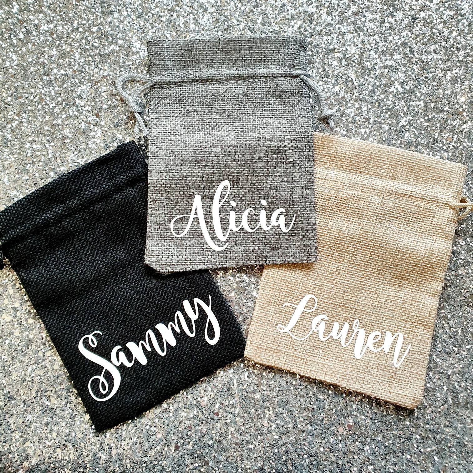 Personalised small hessian bag Personalised mini canvas Etsy