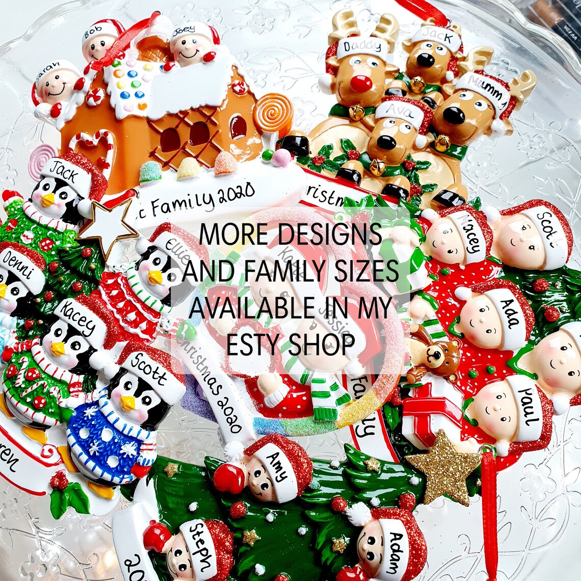 Personalised Family Christmas Decoration Family of 3 - Etsy UK