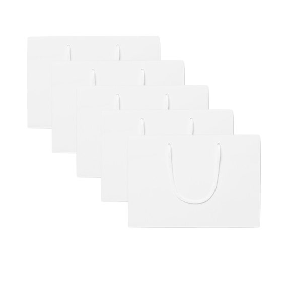 Luxury White Gift Bags Set of 5 White Boutique Bags Etsy