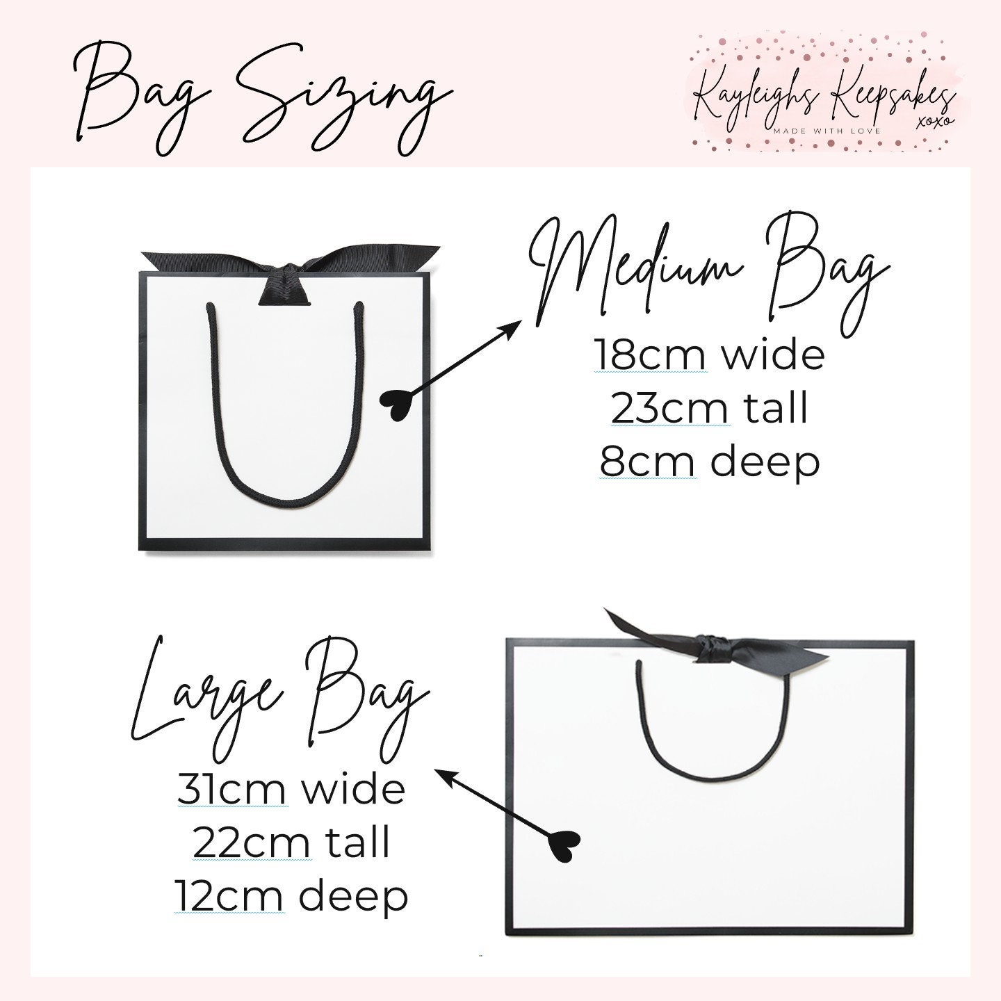 Personalised gift bag / luxury white gift bag with ribbon / Etsy