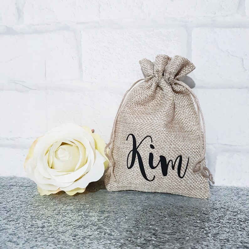 Personalised small hessian bag Personalised mini canvas Etsy