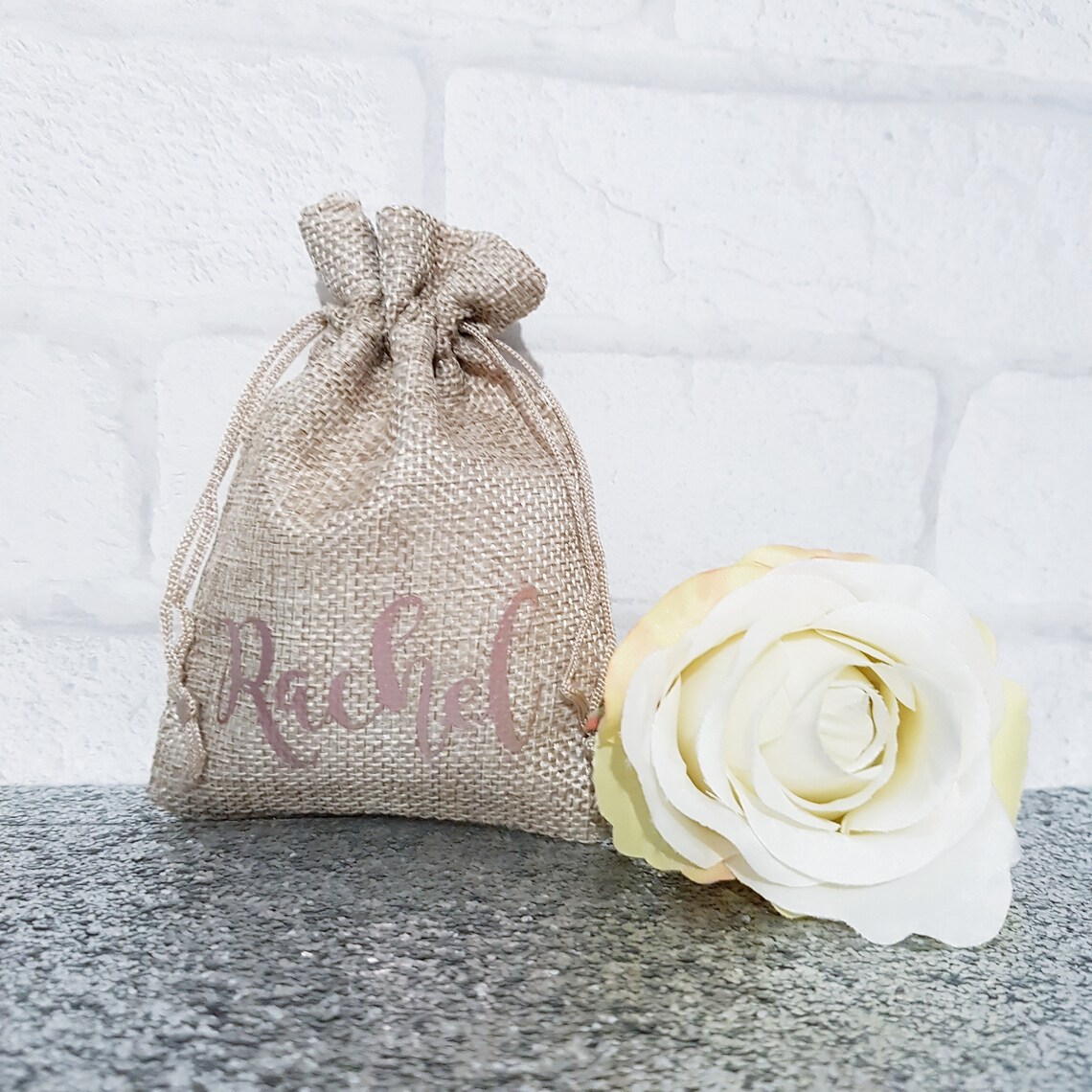 Personalised small hessian bag Personalised mini canvas Etsy