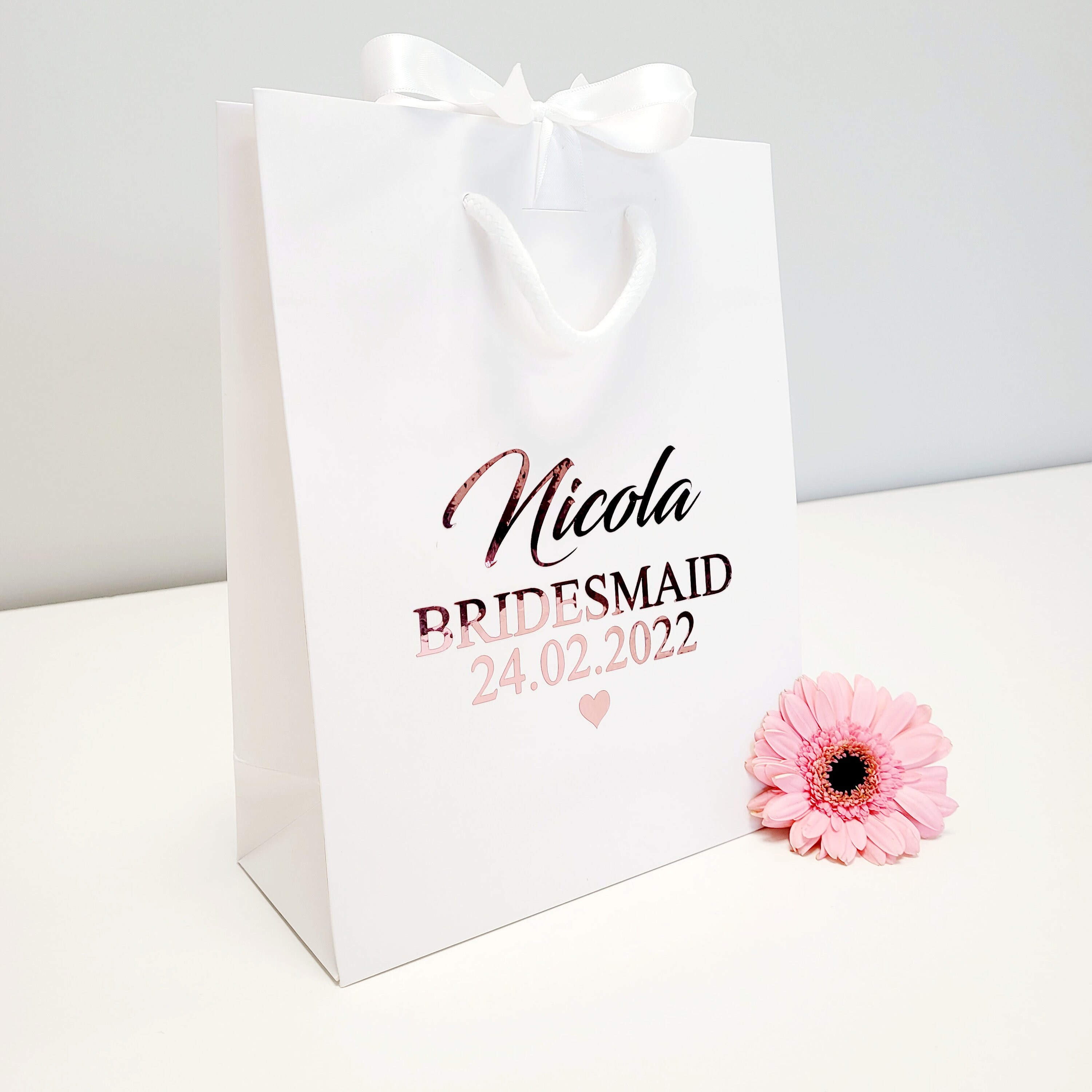 Personalised Gift Bag Luxury White Gift Bag With Ribbon Etsy UK