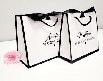 personalised luxury gift bag, luxury white gift bag with ribbon, proposal, bridesmaid gift bag, mother of the bride gift bag, gift box