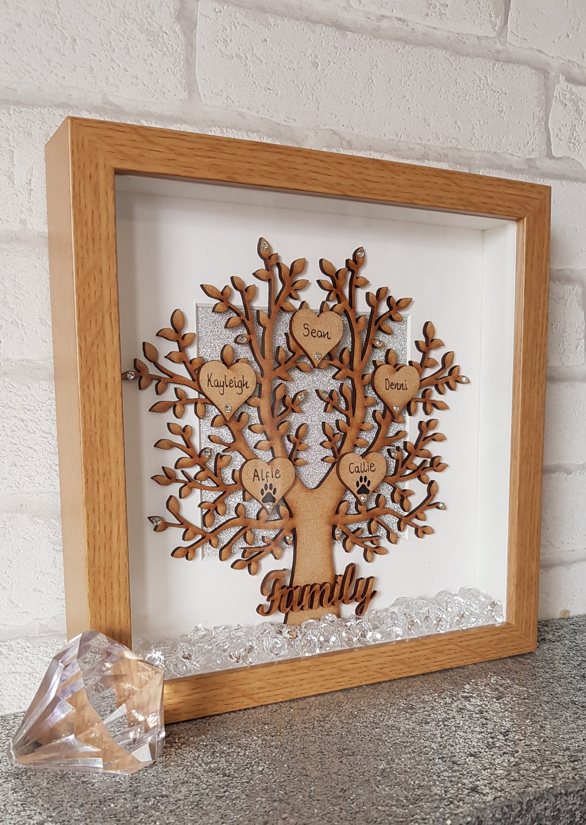 Family tree frame / wooden family tree / wooden tree / box Etsy