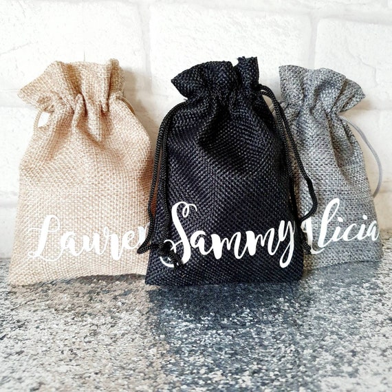 Personalised small hessian bag Personalised mini canvas Etsy