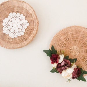 Borgoña Crema Colgante Cesta Juego de pared // follaje verde | Etsy