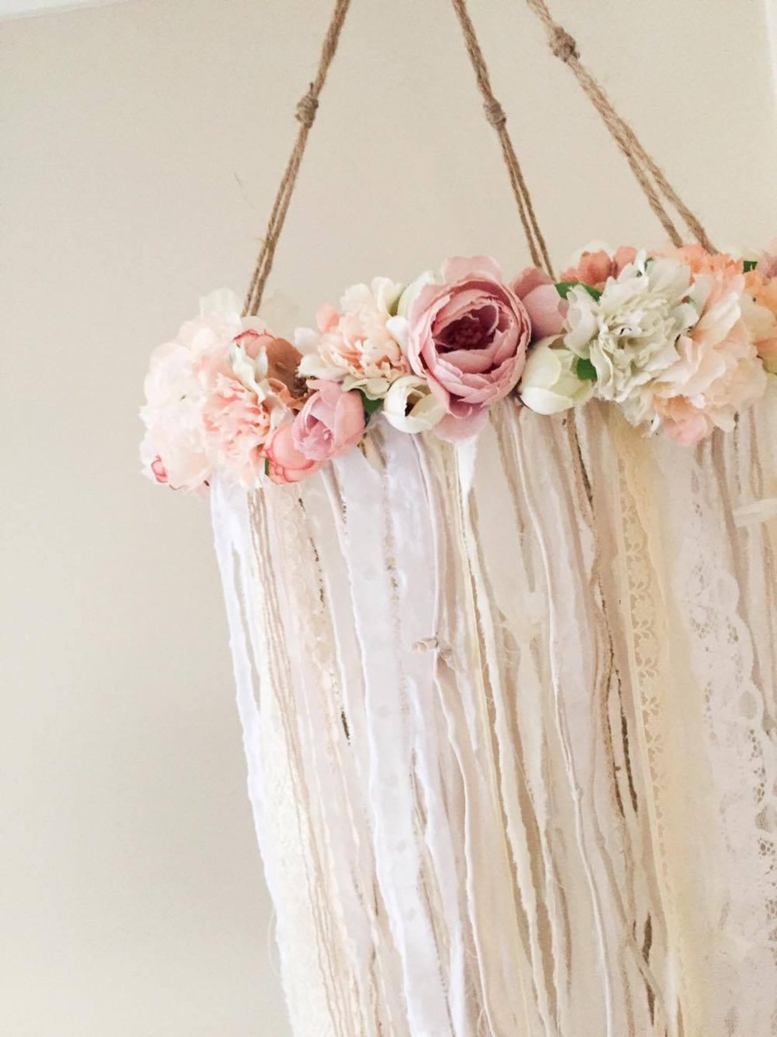 Rustic Flower Mobile Handmade Baby Girl Nursery Etsy