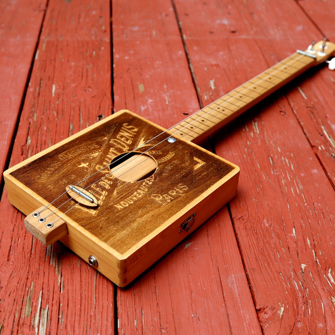 3string Fretless Electric Slide Guitar / Cigar Box Guitar Etsy