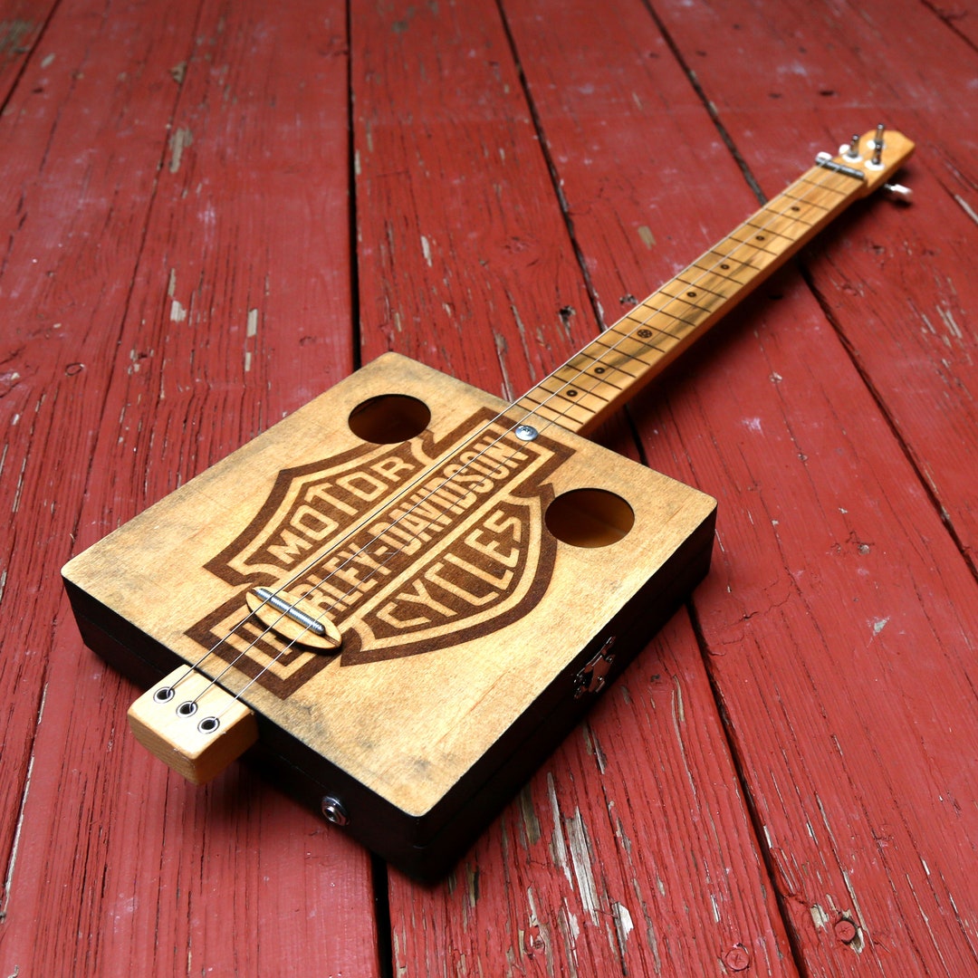 3string Fretless Electric Slide Guitar / Cigar Box Guitar Etsy