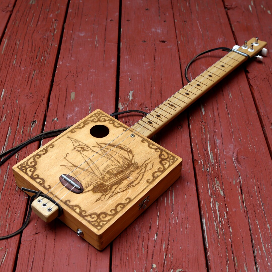 3string Fretless Electric Slide Guitar/ Cigar Box Guitar Etsy