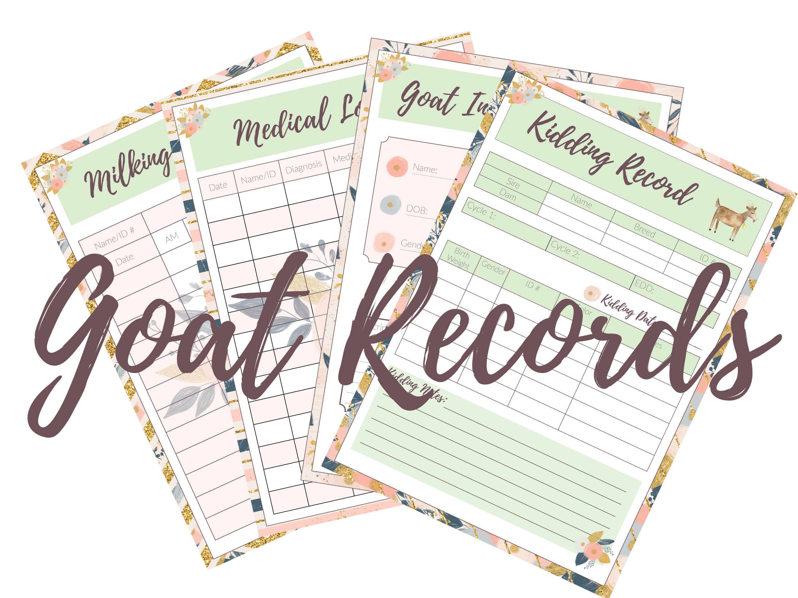 Goat Records Printable PDF - Etsy
