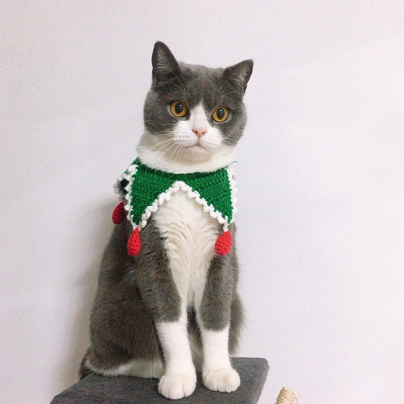 Crochet Amigurumi Knitted Pet Collar DIY Green Red Handmade Etsy