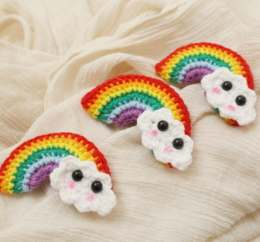 Lovely Crochet Rainbow Hair Clips ,crochet Hairpin,women Crochet Hair